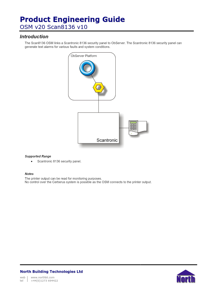 Preview thumbnail of page 1 of the Scan8136 Engineering Guide PDF document.